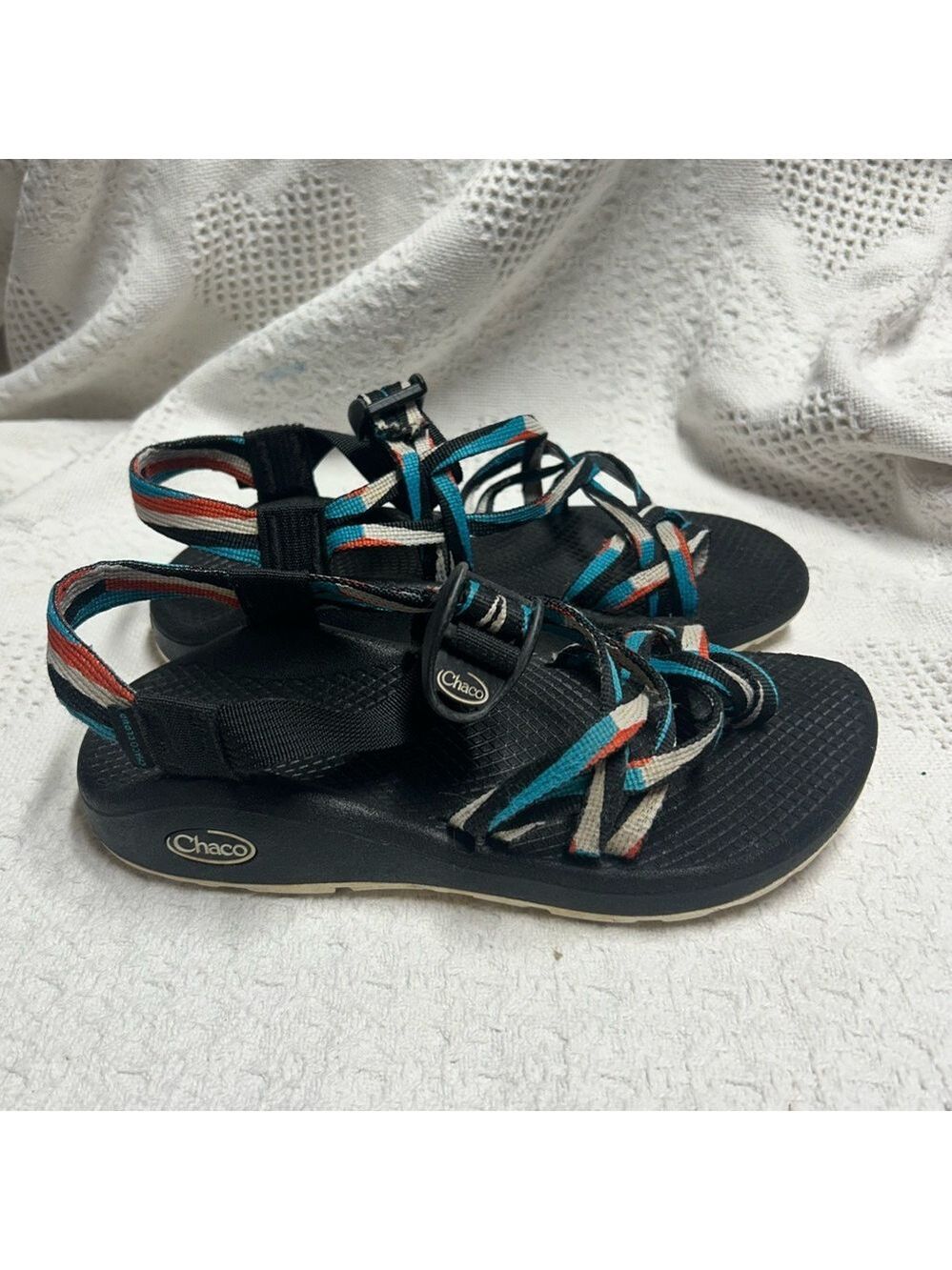 Chaco Z2 Cloud Sandals Women's Sz 6 Colorful Toe Loop Hiking Shoes Adjustable